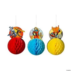Superhero Hanging Honeycomb Decorations - 3 Pc.
