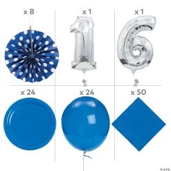 Sweet 16 Boy’s Birthday Party Tableware Kit for 24 Guests -Party Decorations Sales Shop sweet 16 boy s birthday party tableware kit for 24 guests14099558 a01
