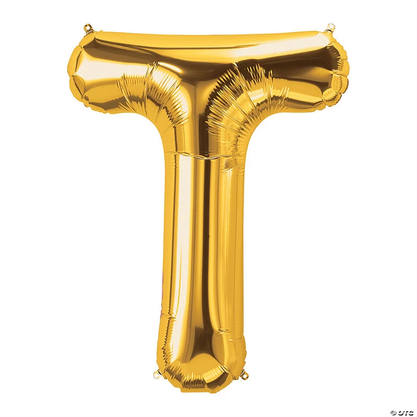 T Gold Letter 34" Mylar Balloon 3 T Gold Letter 34" Mylar Balloon