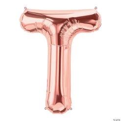 T Rose Gold Letter 34" Mylar Balloon
