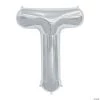 “T” Silver Letter 34" Mylar Balloon -Party Decorations Sales Shop t silver letter 34 mylar balloon13635406