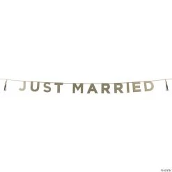 Talking Tables Just Married Glitter Pennant Banner