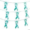 Awareness Ribbon Pennant Banner -Party Decorations Sales Shop teal awareness ribbon plastic pennant banner13699550