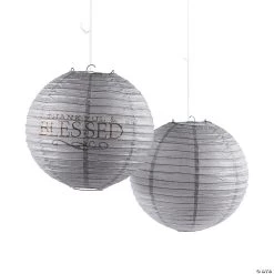 Thankful & Blessed Hanging Paper Lanterns - 6 Pc.