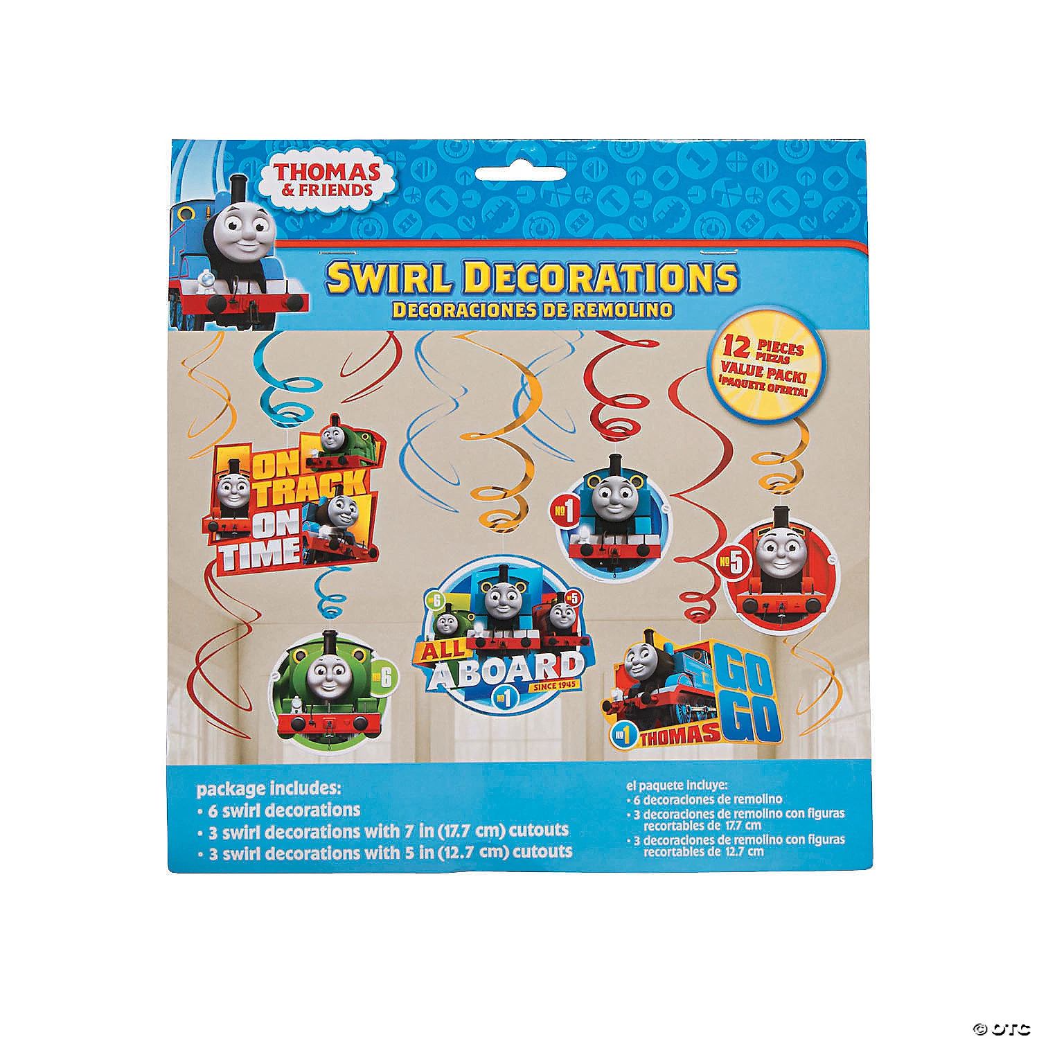 Thomas the Tank Engine & Friends™ Hanging Swirl Decorations - 12 Ct. 4 Thomas the Tank Engine & Friends™ Hanging Swirl Decorations - 12 Ct. - Image 2