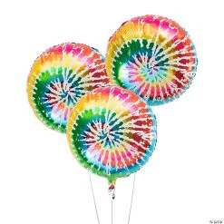 Tie-Dyed 18" Mylar Balloons - 3 Pc.