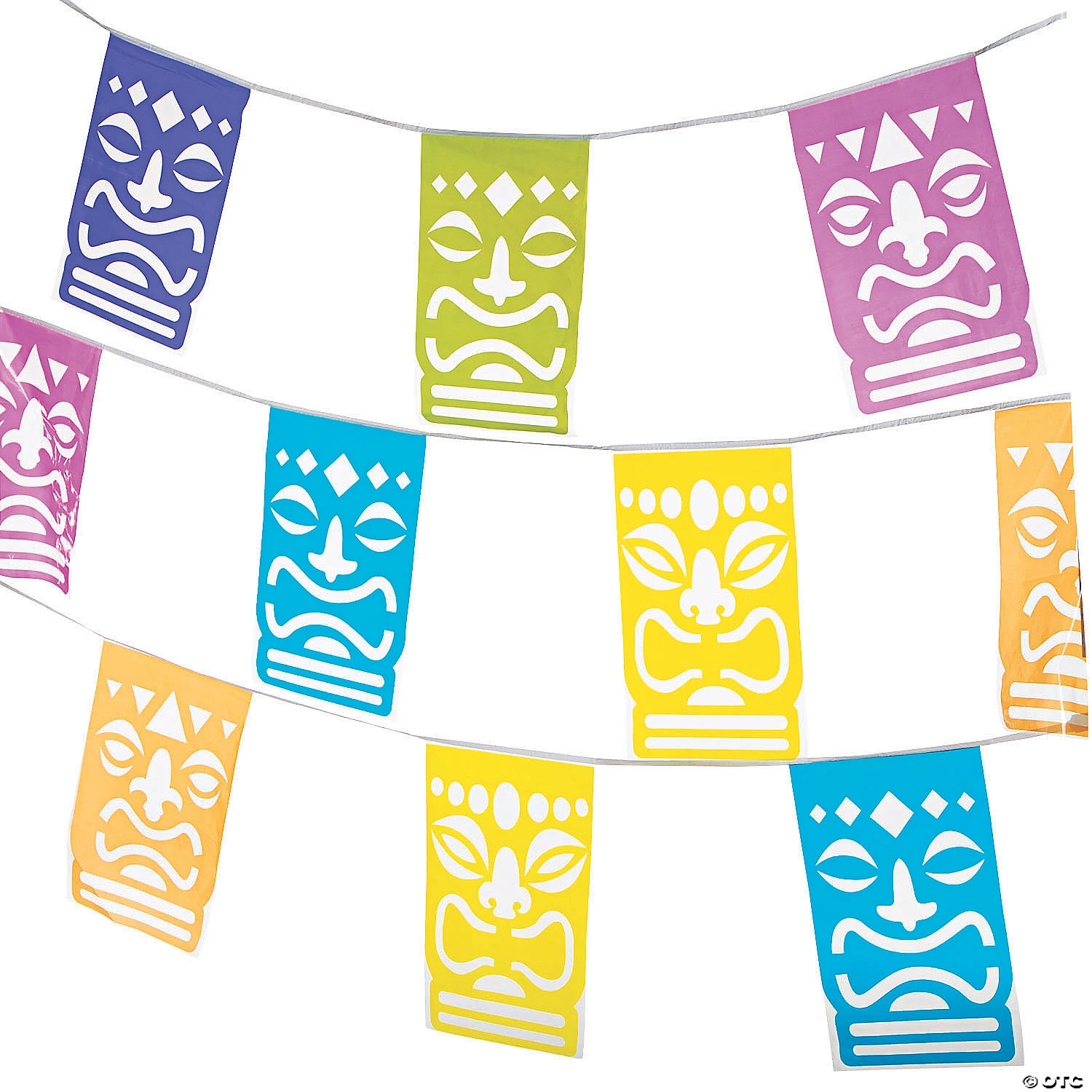 Tiki Cutout Plastic Pennant Banner 3 Tiki Cutout Plastic Pennant Banner