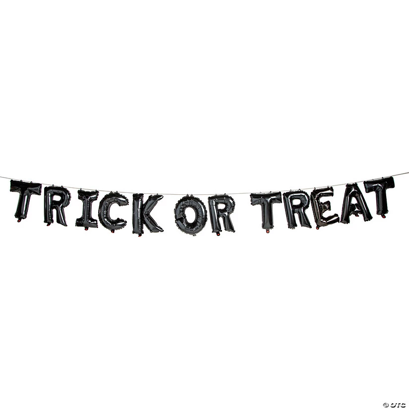 Trick-or-Treat Mylar Balloon Garland Halloween Decoration - 3 Pc. 3 Trick-or-Treat Mylar Balloon Garland Halloween Decoration - 3 Pc.
