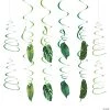 Tropical Palm Leaf Hanging Swirl Decorations – 12 Pc. -Party Decorations Sales Shop tropical palm leaf hanging swirl decorations 12 pc 14111984
