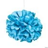 Hanging Tissue Paper Pom-Pom Decorations - 6 Pc. -Party Decorations Sales Shop turquoise hanging tissue paper pom pom decorations 6 pc 13700812