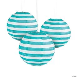 Striped Paper Lanternss - 6 Pc.