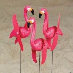 Twirling Flamingo Yard Signs