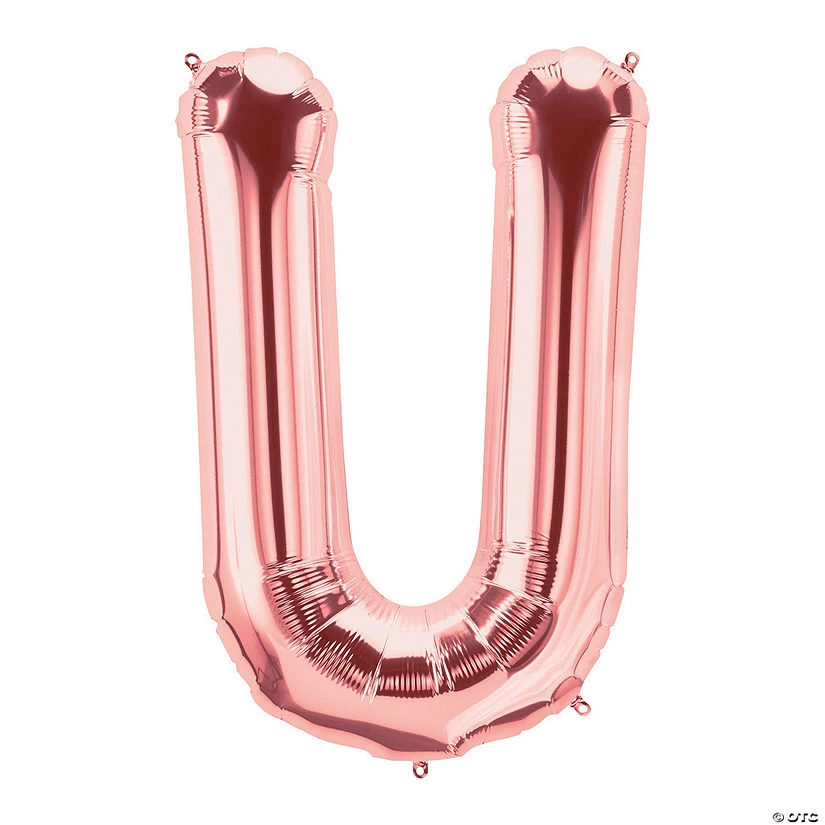 U Rose Gold Letter 34" Mylar Balloon 3 U Rose Gold Letter 34" Mylar Balloon