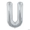 “U” Silver Letter Mylar 34" Balloon