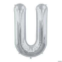 “U” Silver Letter Mylar 34" Balloon