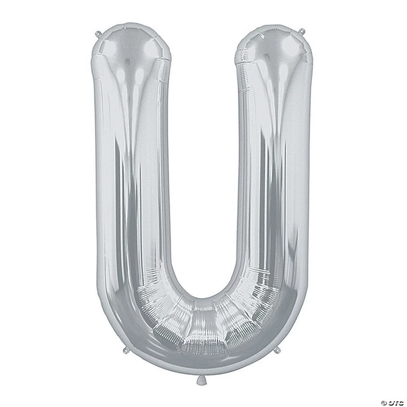 “U” Silver Letter Mylar 34" Balloon 3 “U” Silver Letter Mylar 34" Balloon