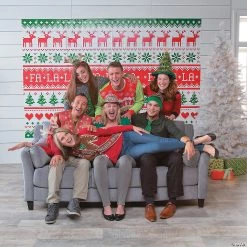 Ugly Sweater Backdrop - 3 Pc. -Party Decorations Sales Shop ugly sweater backdrop 3 pc 13781958 a02