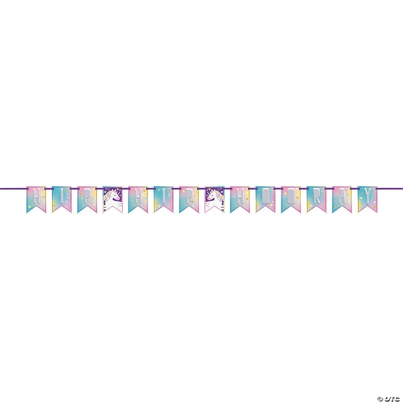 Unicorn Birthday Pennant Banner 3 Unicorn Birthday Pennant Banner