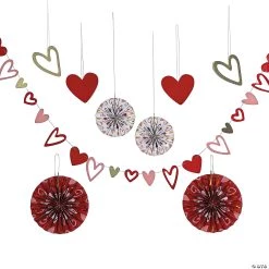 Valentine Hearts Hanging Decorating Kit – 9 Pc.
