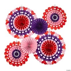 Valentine’s Day Cutout Hanging Fans - 6 Pc.