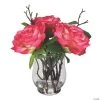 Vickerman 10" Dark Pink Rose In Glass Vase -Party Decorations Sales Shop vickerman 10 dark pink rose in glass vase13938321