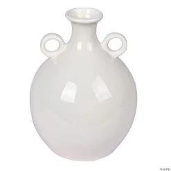 Vickerman 10" Light Gray Ceramic Pot with Handles