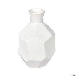 Vickerman 10" White Ceramic Geometric Bottle