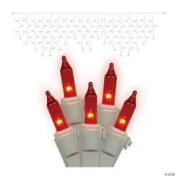 Vickerman 100 Lights Amber with White Wire Icicle Set - 9' Long Christmas Light Set