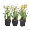 Vickerman 12" Daffodils in Black Plastic Planters Pots, Set of 3 -Party Decorations Sales Shop vickerman 12 daffodils in black plastic planters pots set of 313938363