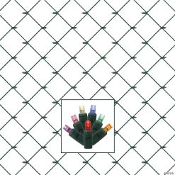 Vickerman 120 Christmas Lights 4'x6' LED Multicolor Lights with Green Wire Wide Angle Net