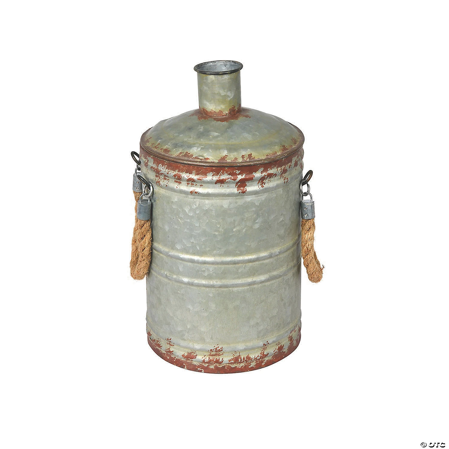 Vickerman 13.5" Rustic Metal Container with Handles 3 Vickerman 13.5" Rustic Metal Container with Handles