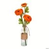 Vickerman 15" Artificial Orange Camellia in Glass, Pack of 2 -Party Decorations Sales Shop vickerman 15 artificial orange camellia in glass pack of 214176568