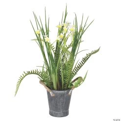 Vickerman 16.5" Daffodil in Galvanized Pot