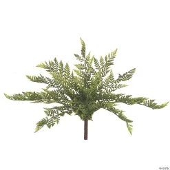 Vickerman 17" Artificial Green Rabbit Foot Fern Bush - 2/pk