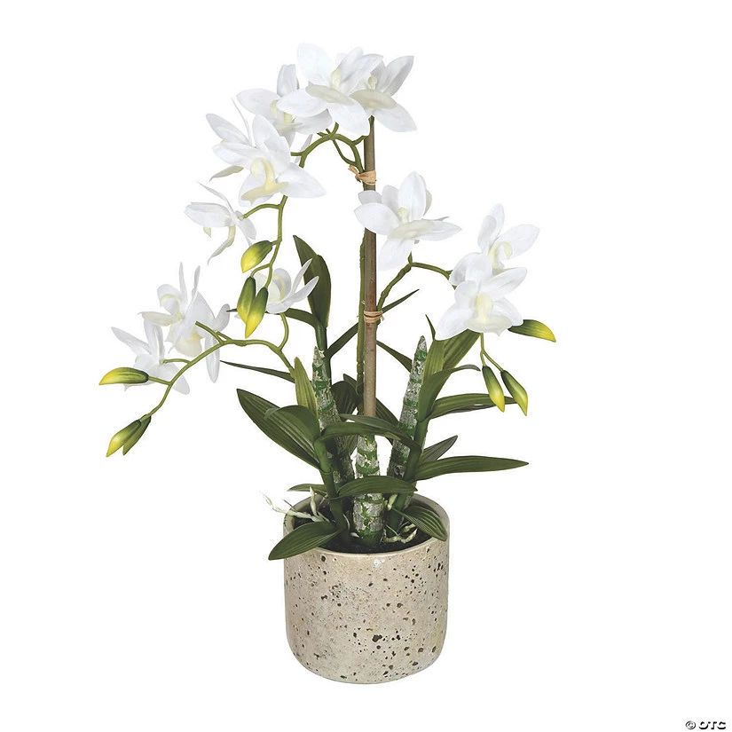 Vickerman 19" Deluxe Potted White Cycnoches 3 Vickerman 19" Deluxe Potted White Cycnoches
