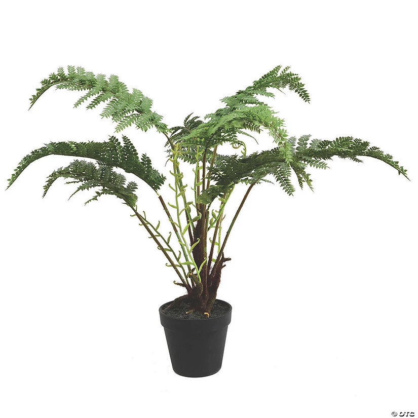 Vickerman 20" Artificial Green Fern in Round Black Pot 3 Vickerman 20" Artificial Green Fern in Round Black Pot