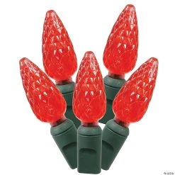 Vickerman 200 Christmas Lights LED Red with Green Wire Set - 6" Spacing, 100' Long