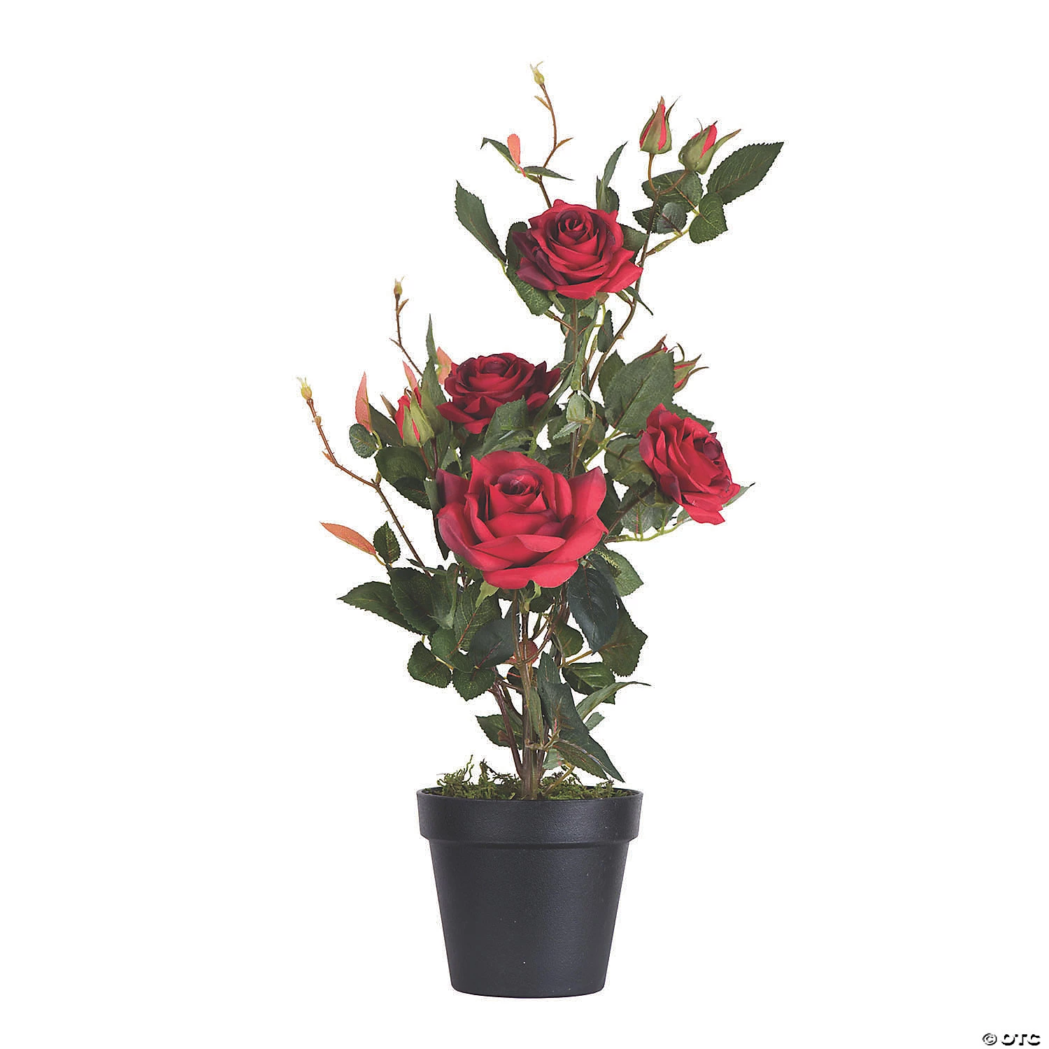 Vickerman 21" Artificial Red Rose Plant in Pot 3 Vickerman 21" Artificial Red Rose Plant in Pot