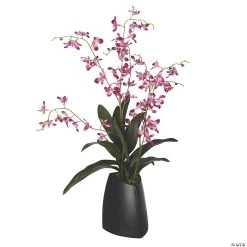 Vickerman 29" Artificial Mini Dancing Purple Orchid in Ceramic Pot