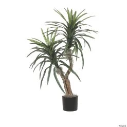 Vickerman 4' Artificial Marginata Bush in Black Pot
