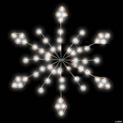 Vickerman 4' Diamond Snowflake Pole Decoration With 48 LED Lights.