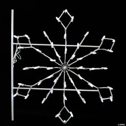Vickerman 4' Diamond Snowflake Pole Decoration With 48 LED Lights. -Party Decorations Sales Shop vickerman 4 diamond snowflake pole decoration with 48 led lights 14120302 a02