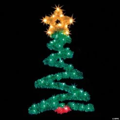 Vickerman 4' Metallic Zig Zag Tree Commercial Pole Decoration With LED Lights Lighted Decor
