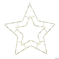 Vickerman 48" x 48" White 5 Point Star Wire Motif Lighted Decor