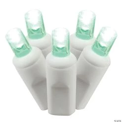 Vickerman 50 Lights LED Green with White Wire Wide Angle Set - 6" Spacing, 25' Long Christmas Light Set