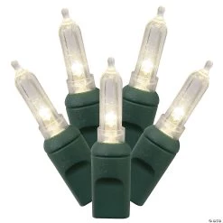 Vickerman 50 Lights LED Warm White with Green Wire Italian - 6"x25' Long Christmas Light Set