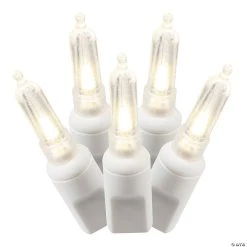 Vickerman 50 Lights LED Warm White with White Wire Italian 25' Long Christmas Light Set