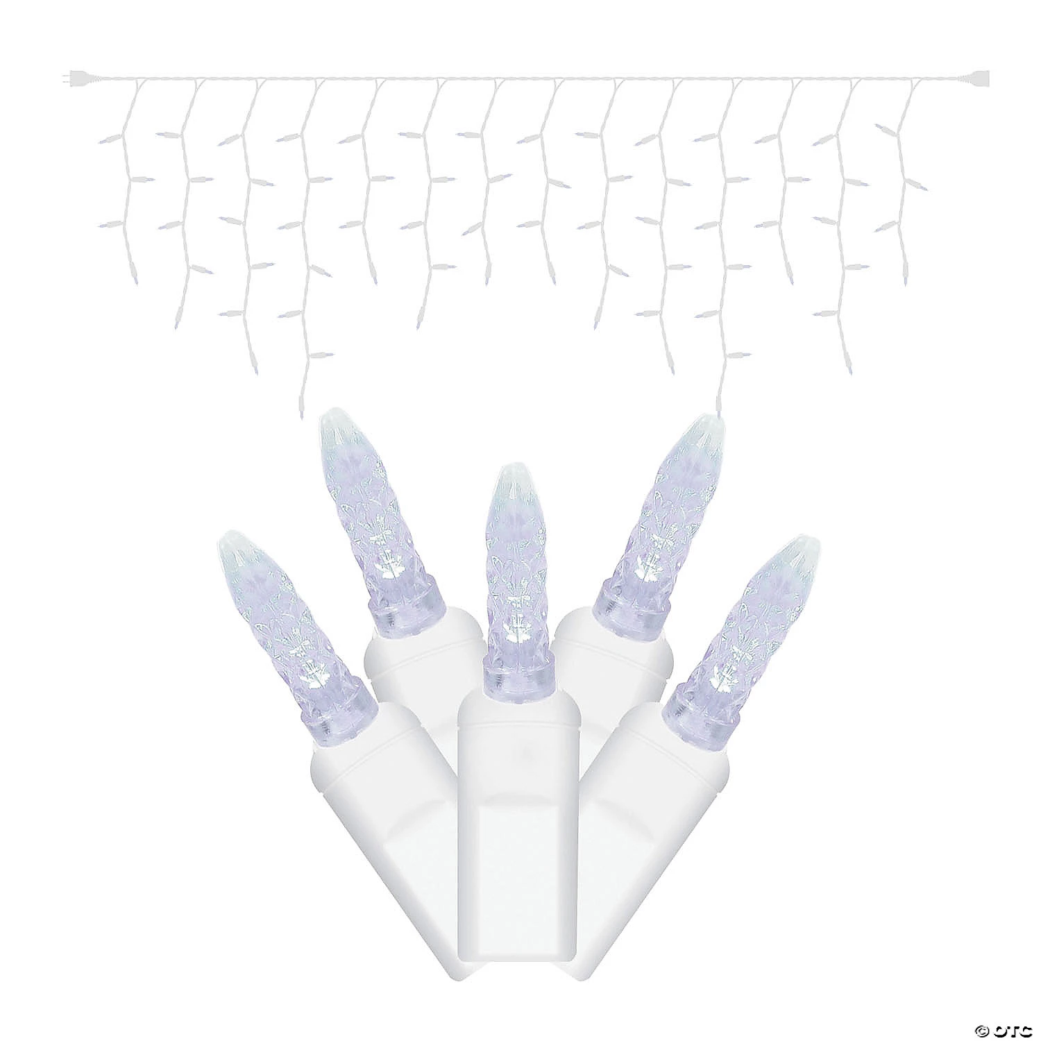 Vickerman 70 Lights LED Cool White with White Wire Icicle Set - 9' Long Christmas Light Set 3 Vickerman 70 Lights LED Cool White with White Wire Icicle Set - 9' Long Christmas Light Set