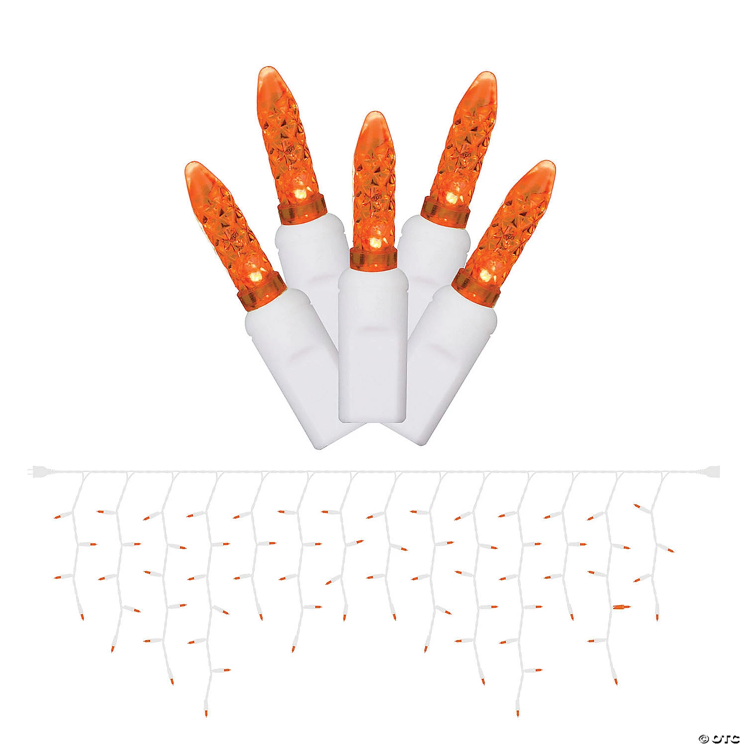 Vickerman 70 Lights LED Orange with White Wire Twinkle Icicle - 9' Long Christmas Light Set 4 Vickerman 70 Lights LED Orange with White Wire Twinkle Icicle - 9' Long Christmas Light Set - Image 2