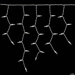 Vickerman 70 Lights LED Pure White with White Wire Twinkle Icicle - 9' Long Christmas Light Set -Party Decorations Sales Shop vickerman 70 lights led pure white with white wire twinkle icicle 9 long christmas light set13989817 a01